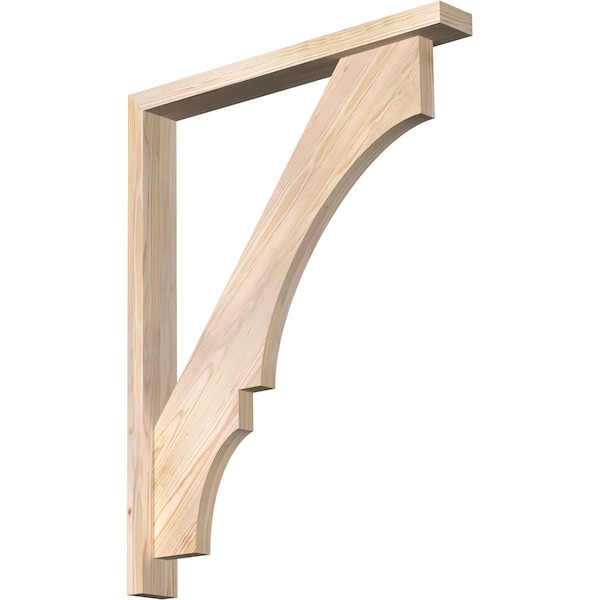 Ekena Millwork Balboa Block Smooth Bracket w/ Offset Brace, Douglas Fir, 3 1/2"W x 28"D x 36"H BKT0402X28X36BOA05SDF - main